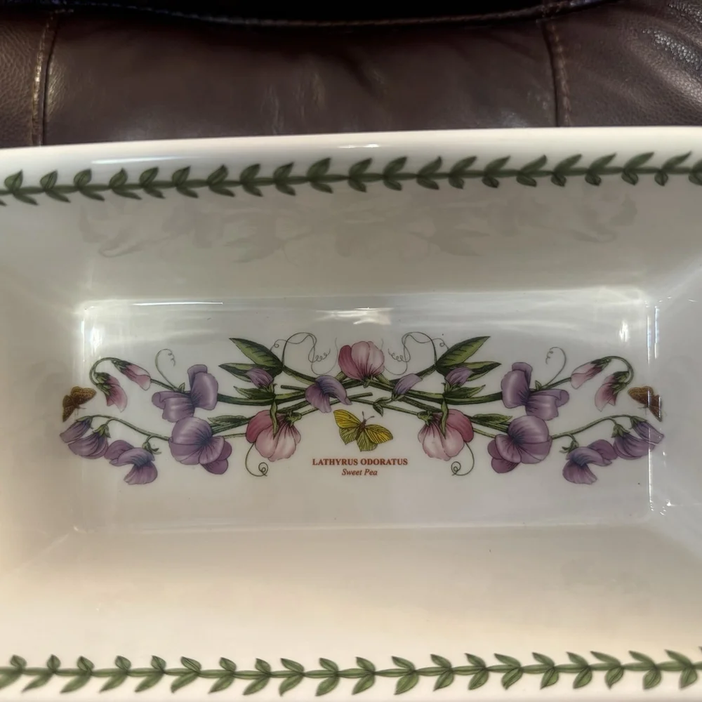 Portmeirion Botanic Garden Porcelain Meatloaf Dish 12 x 5.5” Sweet Pea